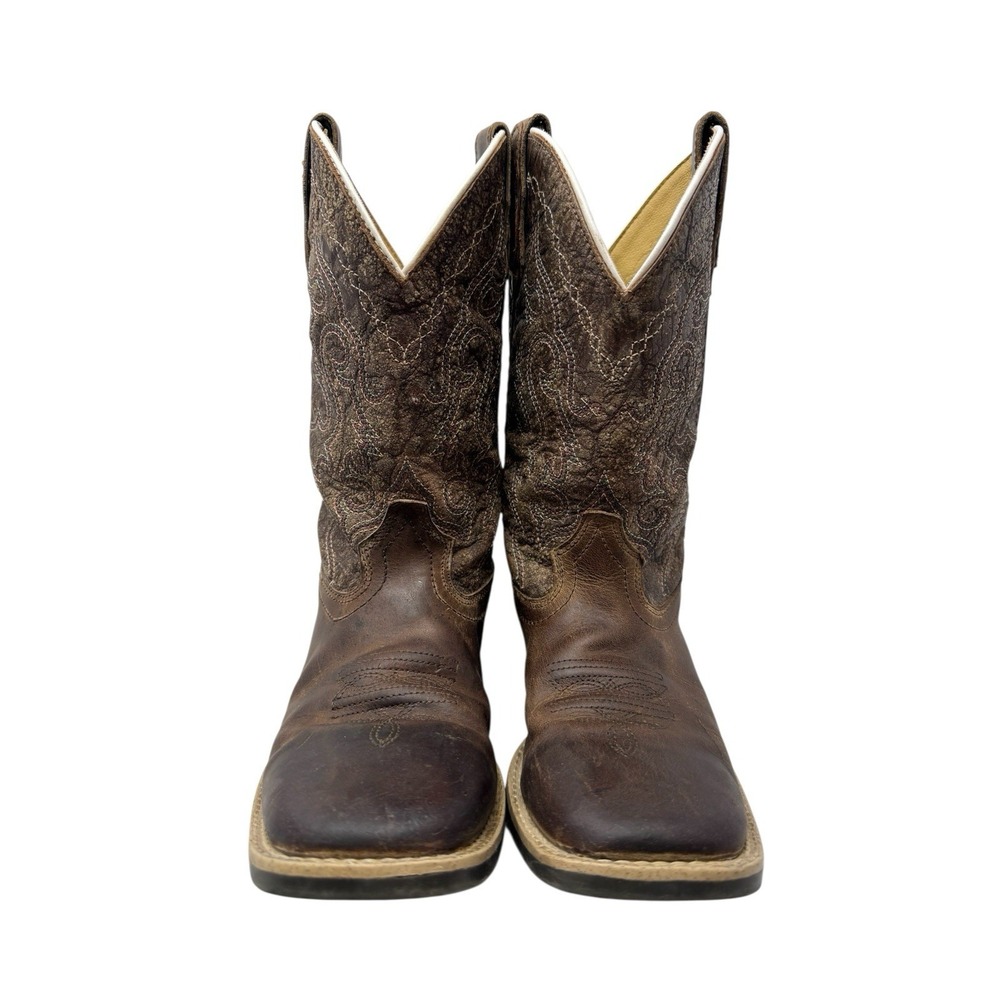 🔥Smoky Mountain 🤎Women Sz 6.5 (Youth 5) Brown Leather Western Boots Distressed - Picture 7 of 9